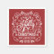 Holly Jolly Christmas Chalk Art Red Paper Napkins