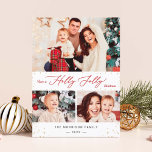Holly Jolly Christmas Chic Gold Confetti 3 Photo Holiday Card<br><div class="desc">Spread the holiday cheer with this Gold Confetti Christmas Card. This elegant card features chic gold confetti accents and a festive 'Holly Jolly Christmas' message. Customize it with your three holiday photos and season's greetings, and it's ready to download instantly. Whether you're looking for a last-minute card or prefer the...</div>