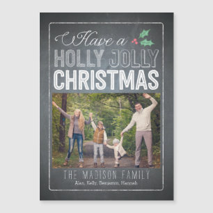 Holly Jolly Christmas Custom Thin Magnetic Card