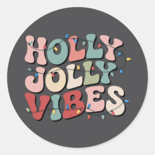 Holly Jolly Christmas Gift Family Xmas Holiday Classic Round Sticker