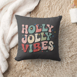 Holly Jolly Christmas Gift Family Xmas Holiday Cushion