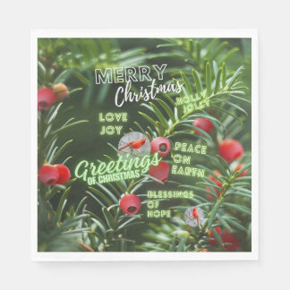 Holly Jolly Christmas Greeting! Napkin