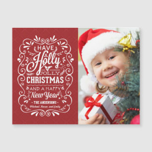 Holly Jolly Christmas Holiday Chalk Art Photo