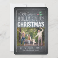 Holly Jolly Christmas Holiday Photo Cards