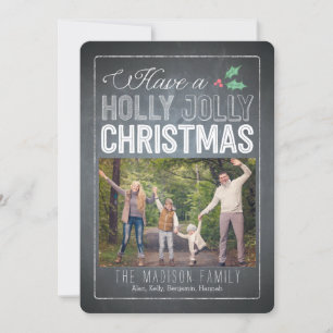 Holly Jolly Christmas Holiday Photo Cards