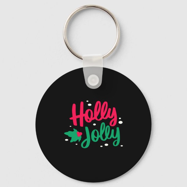 Holly Jolly Christmas  Key Ring (Front)
