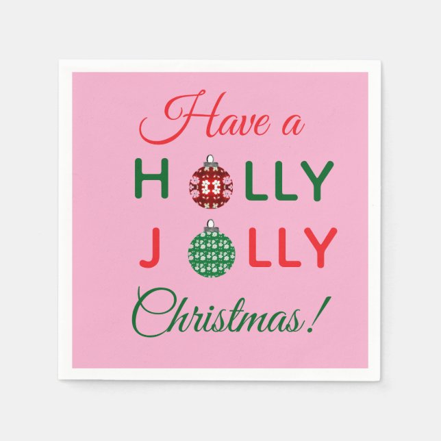 Holly Jolly Christmas napkin (Front)