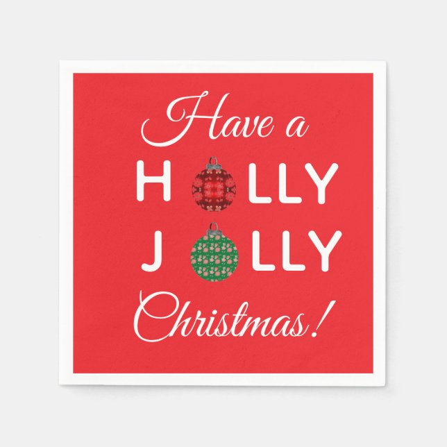 Holly Jolly Christmas napkin (Front)