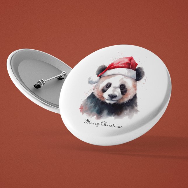 Holly Jolly Christmas Panda, custom 3 Cm Round Badge (Creator Uploaded)