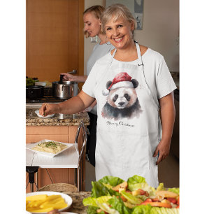 Holly Jolly Christmas Panda, custom Apron