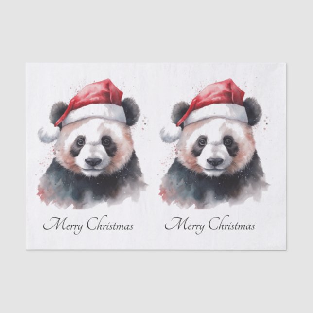 Holly Jolly Christmas Panda, custom Tissue Paper (Front)