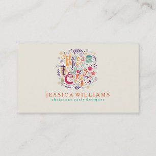 Holly Jolly Christmas Party Designer Business Card