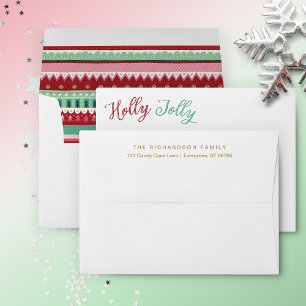 Holly Jolly Christmas Return Address Envelope