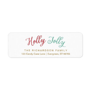 Holly Jolly Christmas Return Address Label