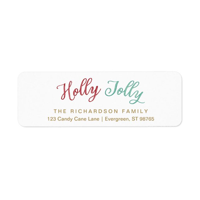Holly Jolly Christmas Return Address Label (Front)