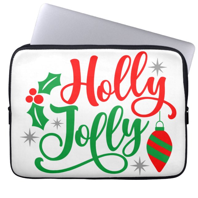 Holly Jolly Christmas Song Laptop Sleeve (Front)