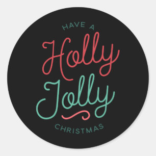 Holly Jolly Christmas Toddler T Shirt Classic Round Sticker