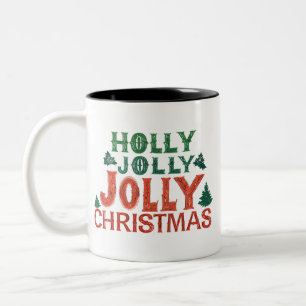 Holly Jolly Christmas Two-Tone Mug (11 oz)