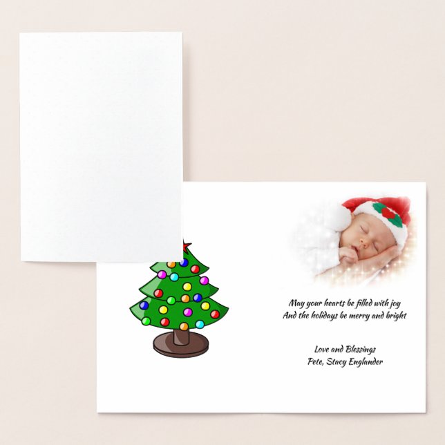 Holly Jolly Christmas Typography Classic Song, ZSG Foil Card (Display)