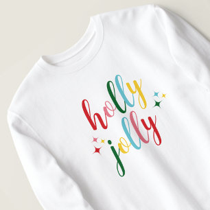 Holly Jolly Cute Colourful Script Christmas Sweatshirt