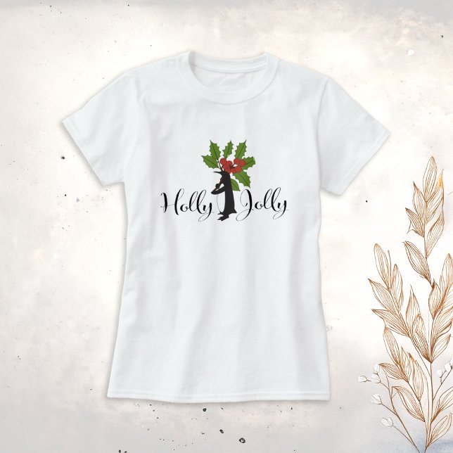 Holly Jolly Cute Funny Penguin Christmas T-Shirt (Creator Uploaded)