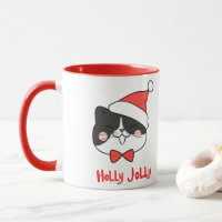 Holly Jolly Cute Kawaii Santa Cat Christmas