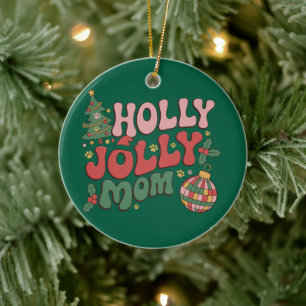 Holly Jolly Dog Mum Christmas Holiday Pet Lover Ceramic Tree Decoration