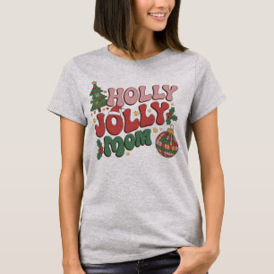 Holly Jolly Dog Mum Christmas Holiday Pet Lover T-Shirt