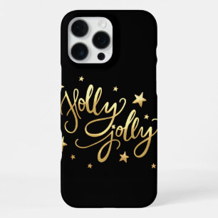 Holly Jolly Elegant Gold Faux Foil Script iPhone 16 Pro Max Case