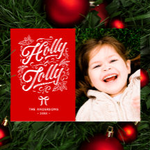 Holly Jolly Family Name & Photo Christmas
