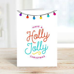 Holly Jolly   Folded Holiday Photo Greeting Card