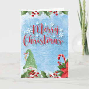 Holly Jolly Gnome Holiday Card