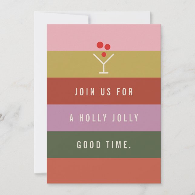 Holly Jolly Good Time party invitation (Front)