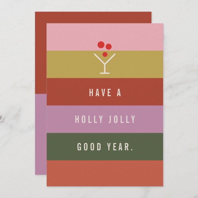 Holly Jolly Greeting Card (Front/Back)