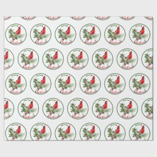 Holly Jolly Greetings of Christmas Wrapping Paper