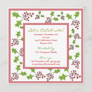 Holly Jolly Holiday Party Invitation