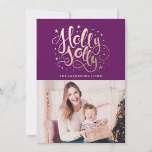 Holly Jolly   Holiday Photo Card