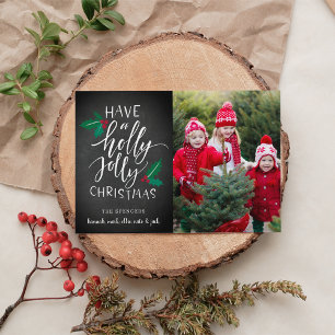 Holly Jolly   Holiday Photo Collage Card