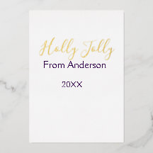 Holly Jolly holidays add name family year purple s