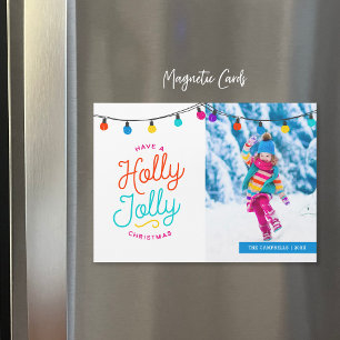 Holly Jolly   Magnetic Holiday Photo Card