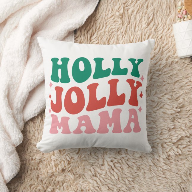 Holly Jolly Mama - Fun Holiday Design Cushion (Blanket)