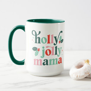 Holly Jolly Mama Retro Holiday Mug