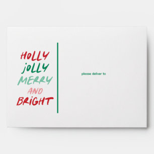 Holly Jolly Merry and Bright Envelope Template