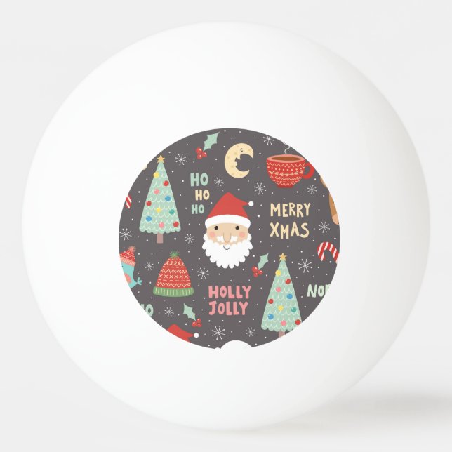 Holly Jolly Merry Christmas Ping Pong Ball (Front)
