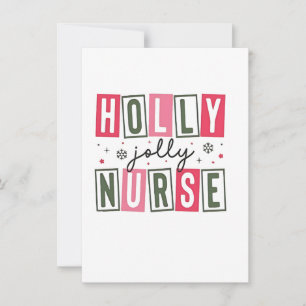 Holly Jolly Nurse Christmas Xmas Nursing Life  Invitation