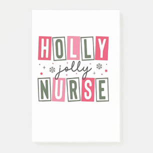 Holly Jolly Nurse Christmas Xmas Nursing Life Post-it Notes