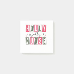 Holly Jolly Nurse Christmas Xmas Nursing Life Post-it Notes