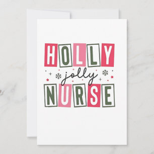 Holly Jolly Nurse Christmas Xmas Nursing Life Thank You Card