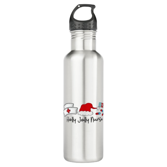 Holly Jolly Nurse, Halloween Classic T-Shirt 710 Ml Water Bottle (Front)