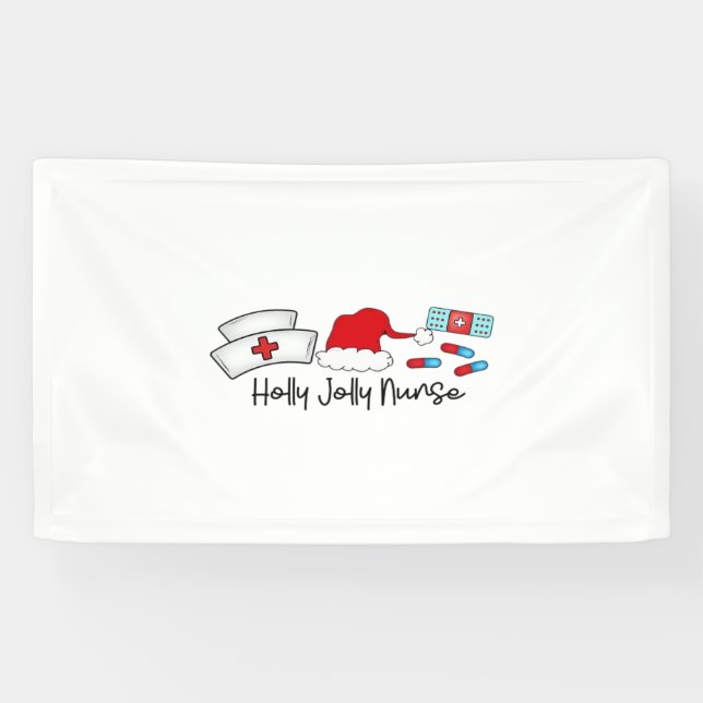 Holly Jolly Nurse, Halloween Classic T-Shirt Banner (Horizontal)